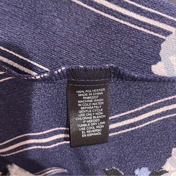 Mlle Gabrielle Blue & White Striped Floral Summer Pockets Sundress Plus Size 3X - Picture 8 of 8